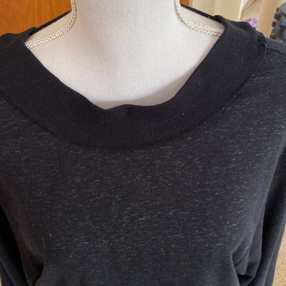 NWOT PILCRO/ Anthropologie brand black/gray pullover top with gathered V back. - Picture 4 of 7